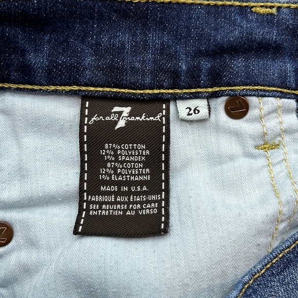 7 For All Mankind Straight Leg Mid Rise Size 26 - Picture 11 of 16